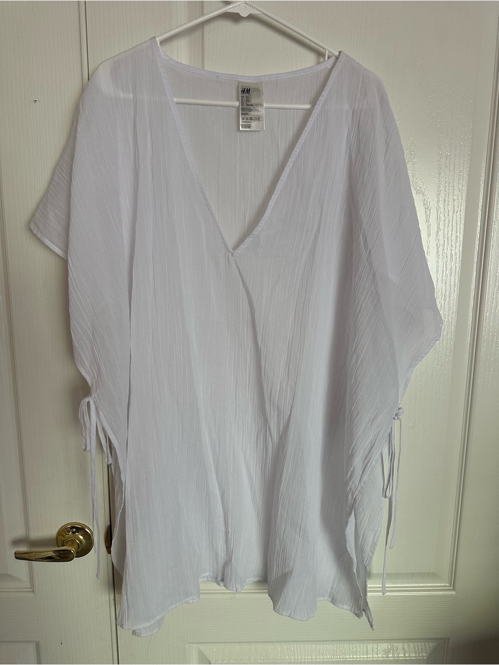 H&M White Cotton Tunic Top